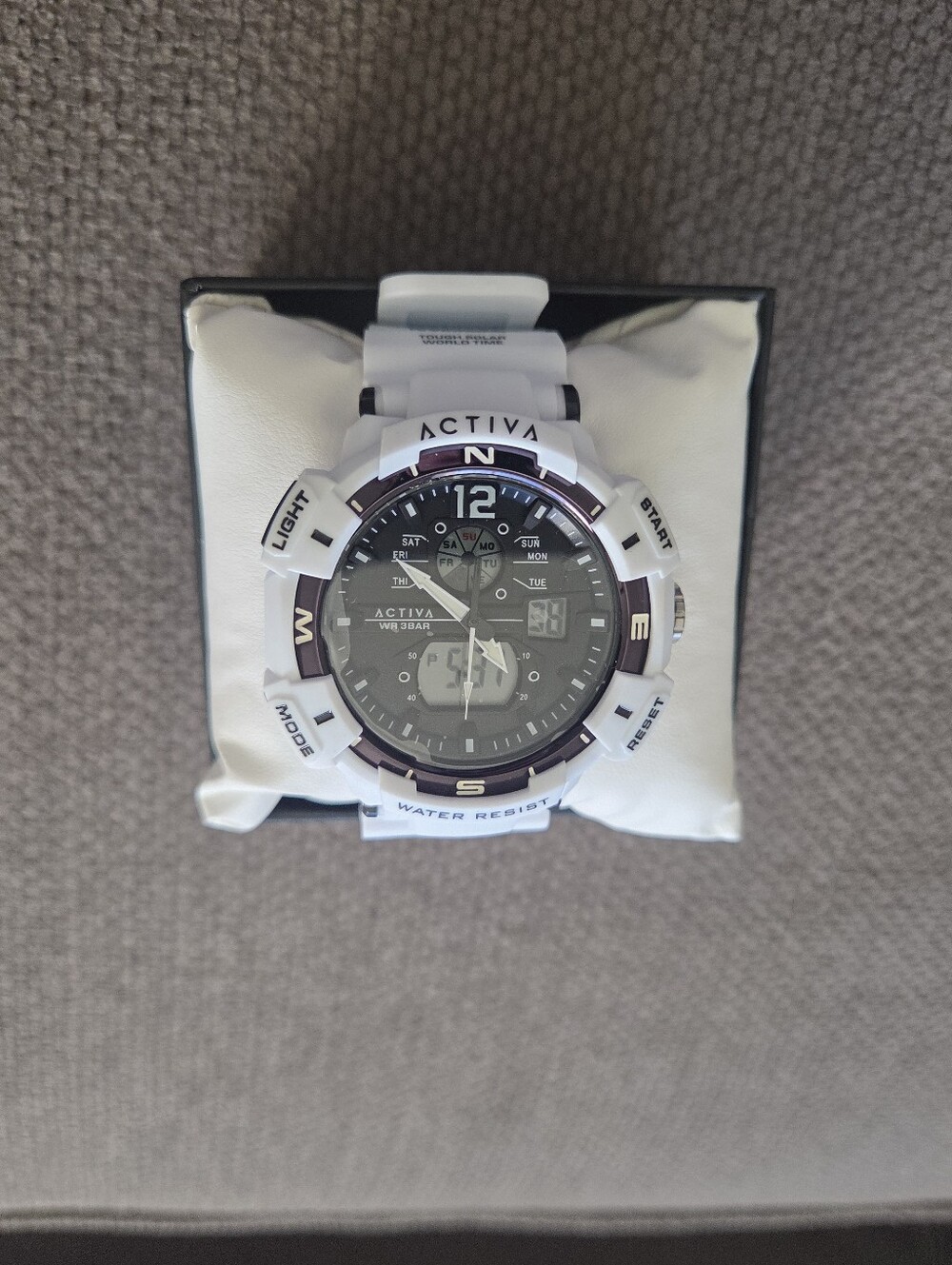 Activa Hexon X Invicta Mens Watch 53mm White Ana Digi Sports Chrono ACW8045-001